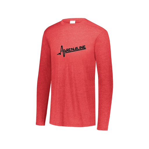 [FTLCUBRD-AXS-LOGO1] Decker Men's Tri-Blend T-Shirt - Long Sleeve (Adult XS, Red, Logo 1)